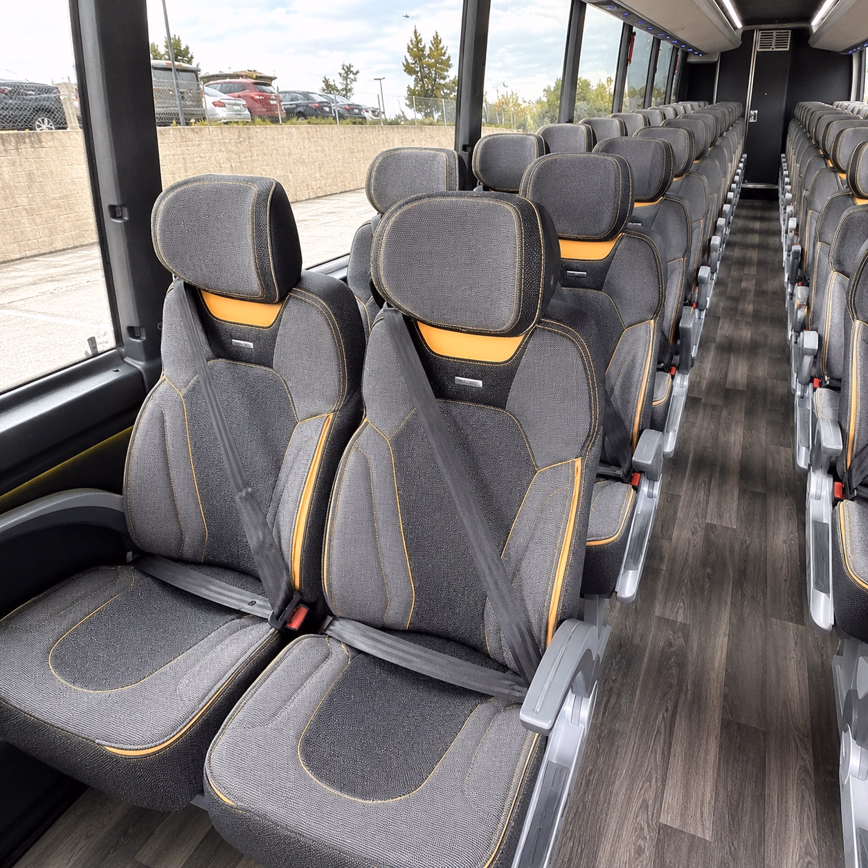 bridgeport charter bus rental interior