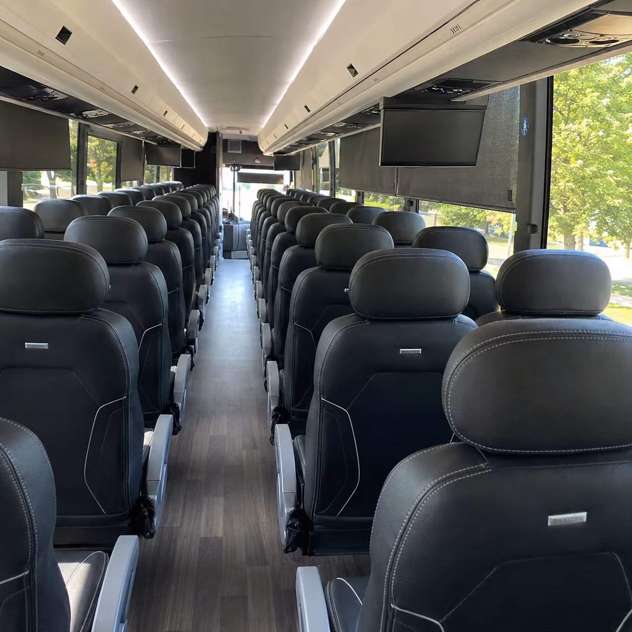 danbury charter bus inside