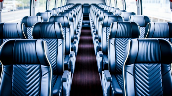 50 passenger charter bus inside new rochelle